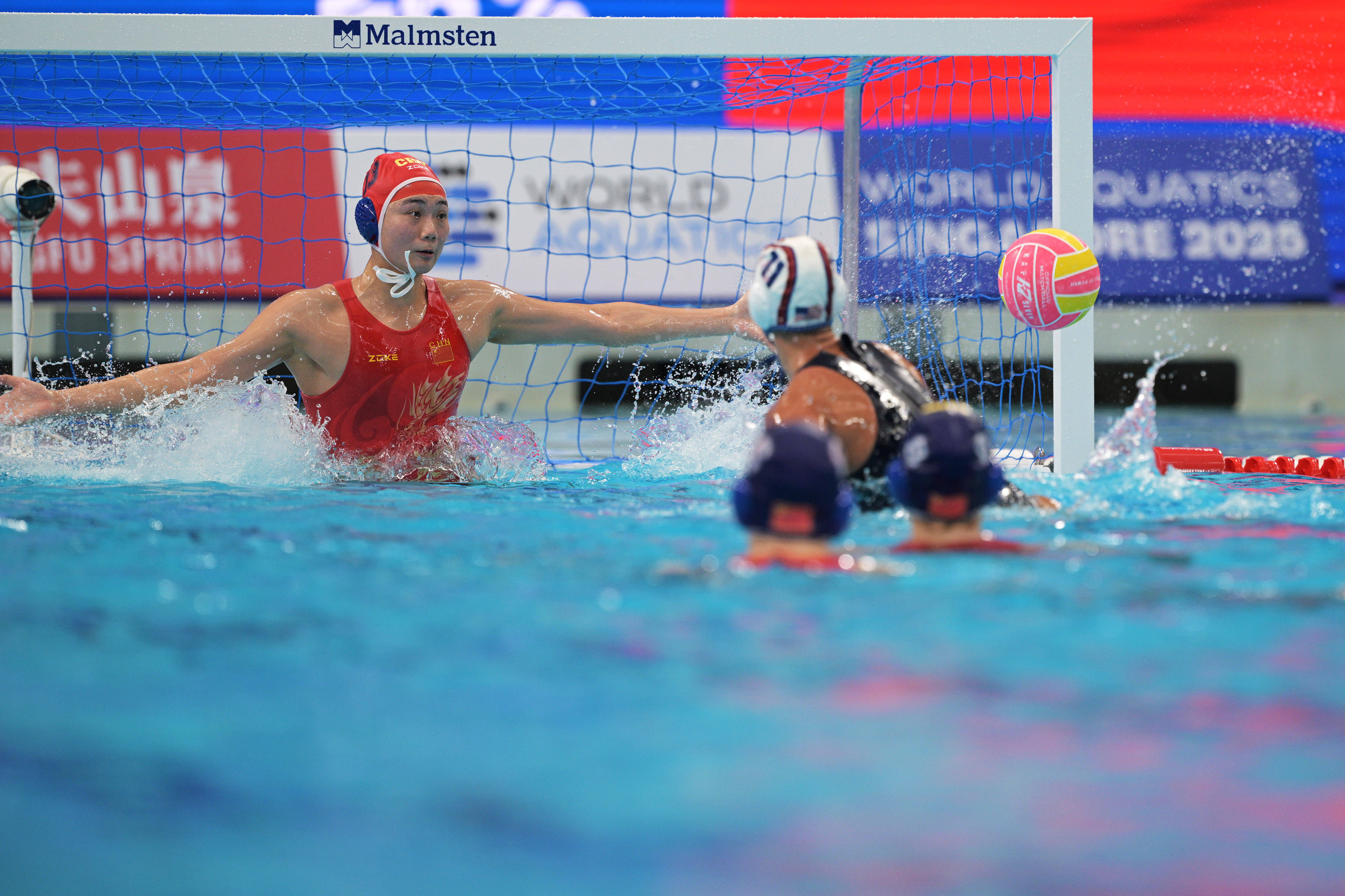 （体育）游泳——世锦赛女子水球：中国队负于美国队