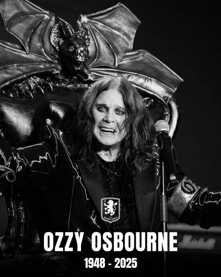 阿斯顿维拉官方悼念摇滚巨星&amp;球队死忠奥兹-奥斯本：愿你安息