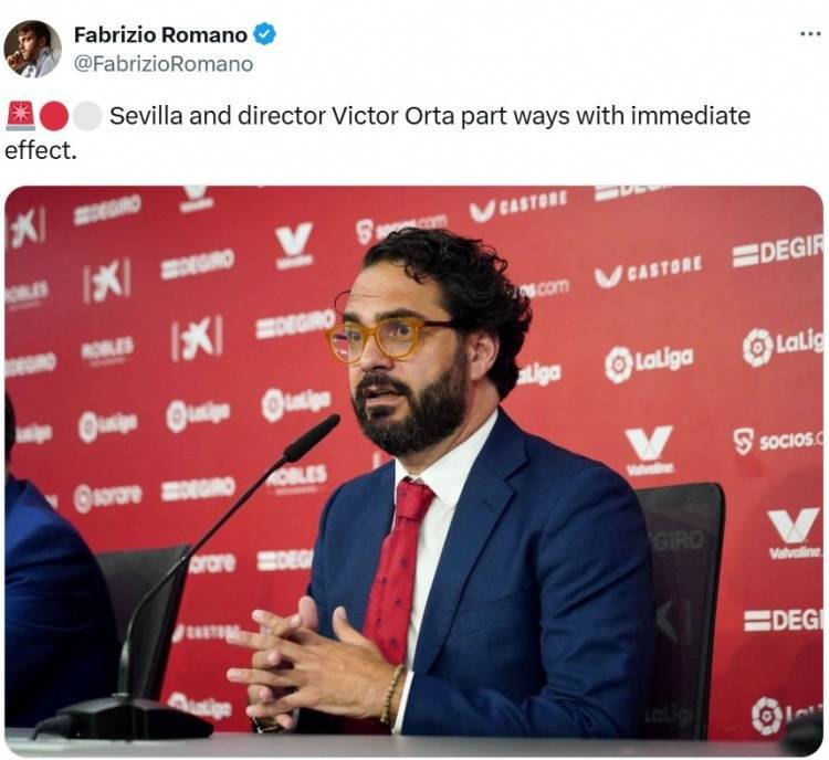 开云体育首页-罗马诺：塞维利亚与体育总监维克托-奥尔塔分道扬镳，即日生效