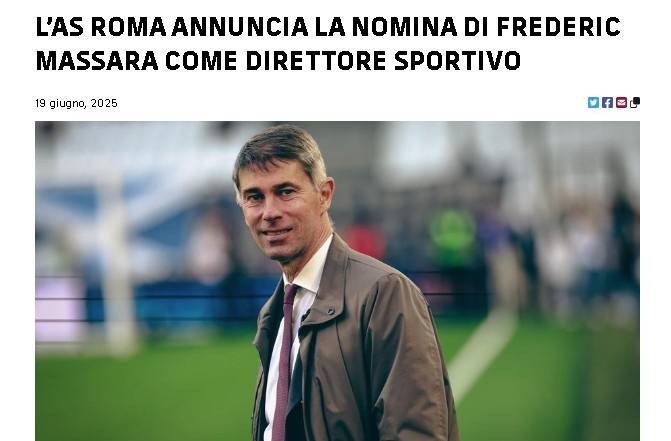 开云体育-回归罗马！官方：弗雷德里克-马萨拉出任罗马体育总监