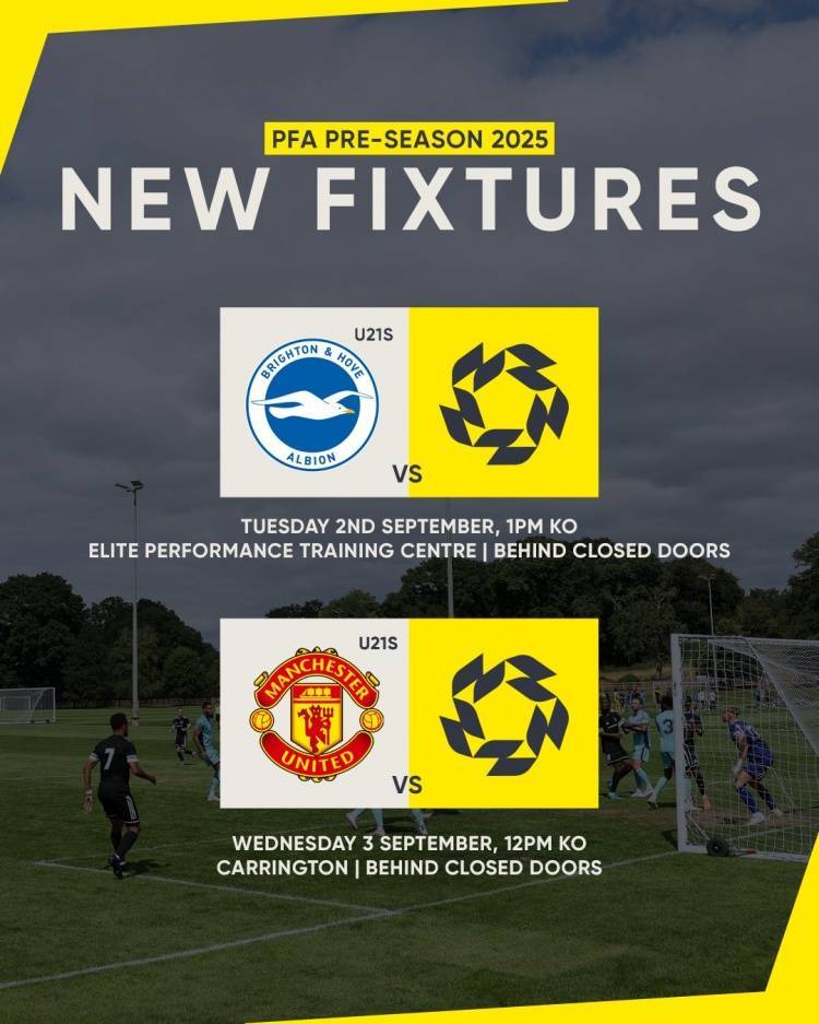 开云-官方：PFA自由球员队将对阵布莱顿U21、曼联U21